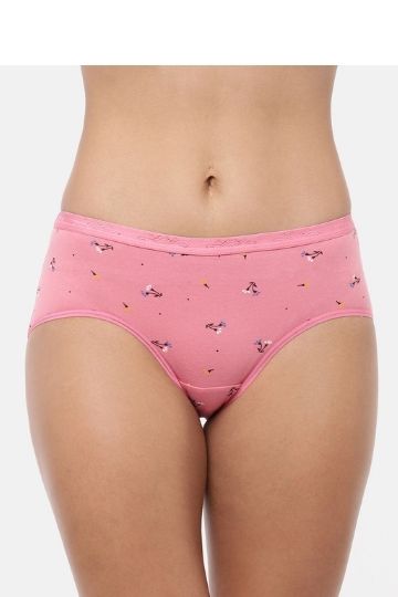 Red Rose Printed Cotton Comfort Medium Rise Full Coverage Hipster Panties - Multicolor Pack of 3