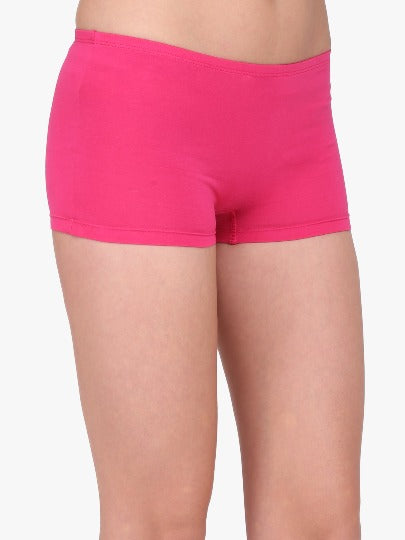 Red Rose Knit Cotton Solid Boyleg Panties and Women's Shorts for Stylish Comfort in the Cotton