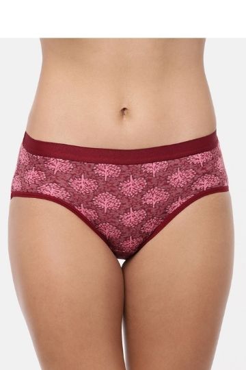 Red Rose Women's Cotton Elastane Printed Hipster Panties Pack of 3