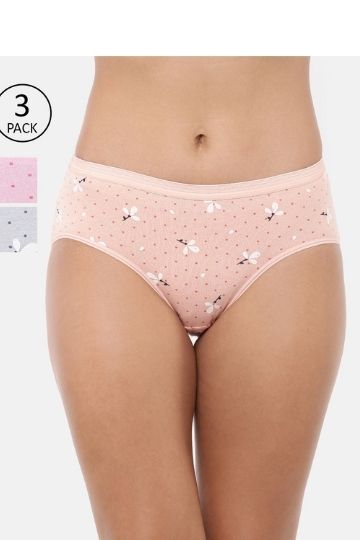 Red Rose Cotton Multicolor Printed Hipster Panty