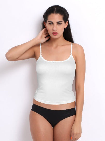 INTEL Red Rose Women’s Cotton Camisole Slip with Adjustable Straps – Soft & Breathable Innerwear