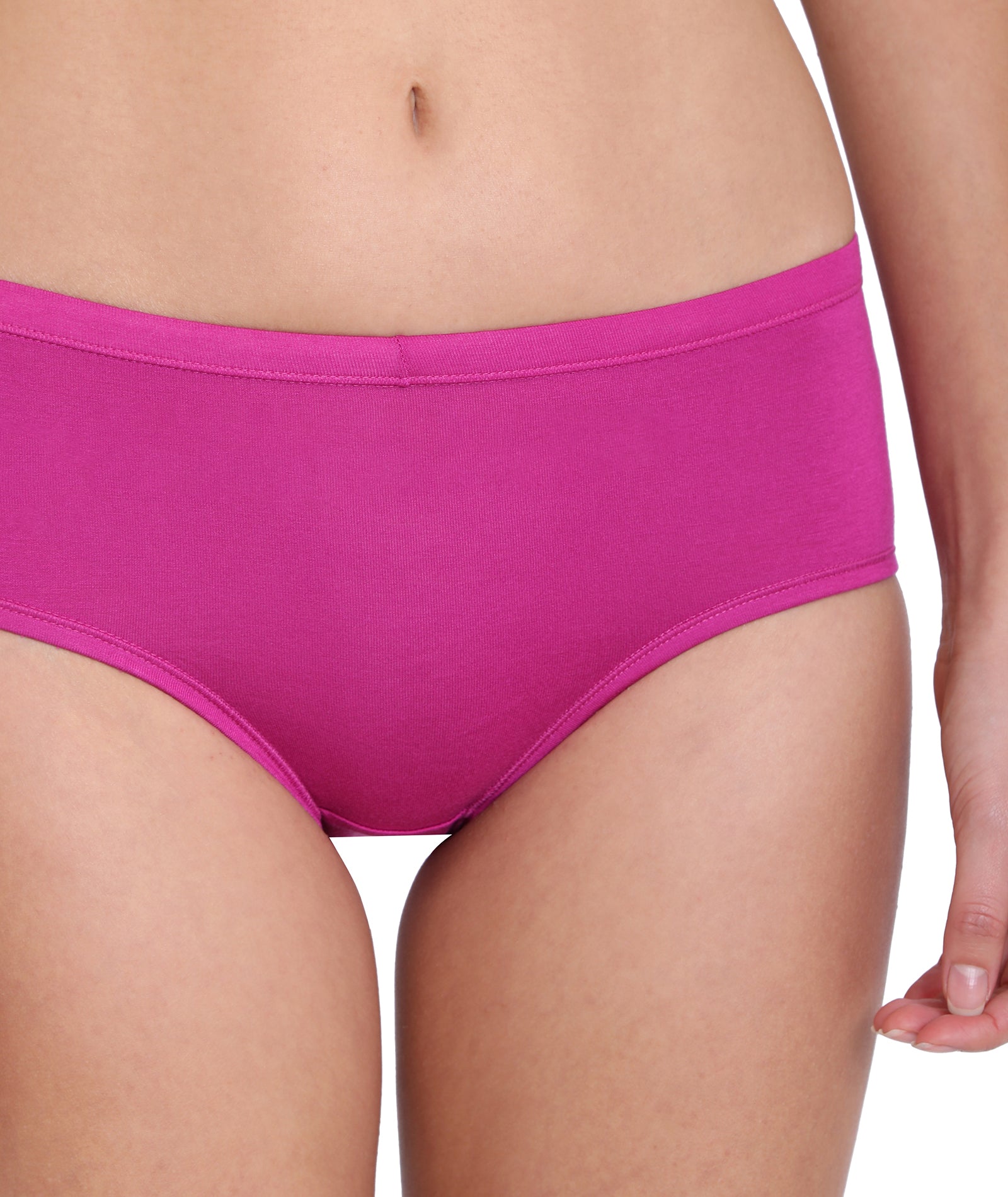 Red Rose Cotton Elastane Medium Rise Full Coverage Hipster Panties - Multicolor Pack of 3