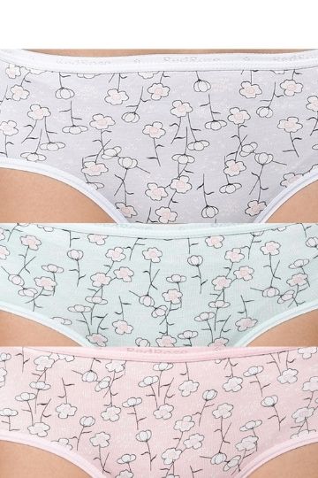 Red Rose Cotton Multicolor Printed Hipster Panty