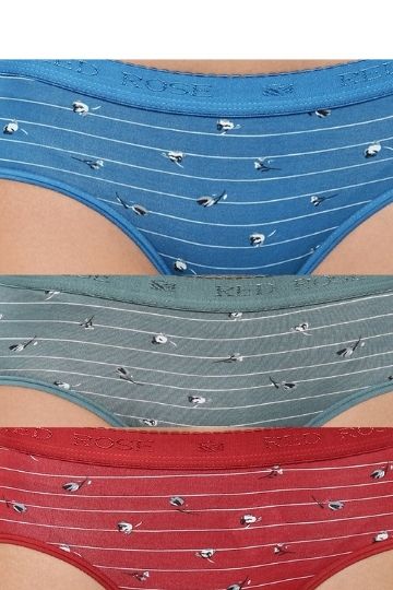 Red Rose Cotton Comfort Women Hipster Panty (Pack of 3) Multicolor