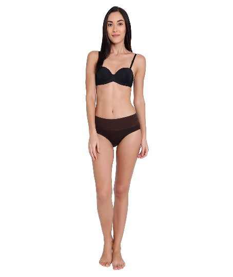 Red Rose Monal Solid Color Adjustable Full Coverage High Rise Cotton Hipster Panties