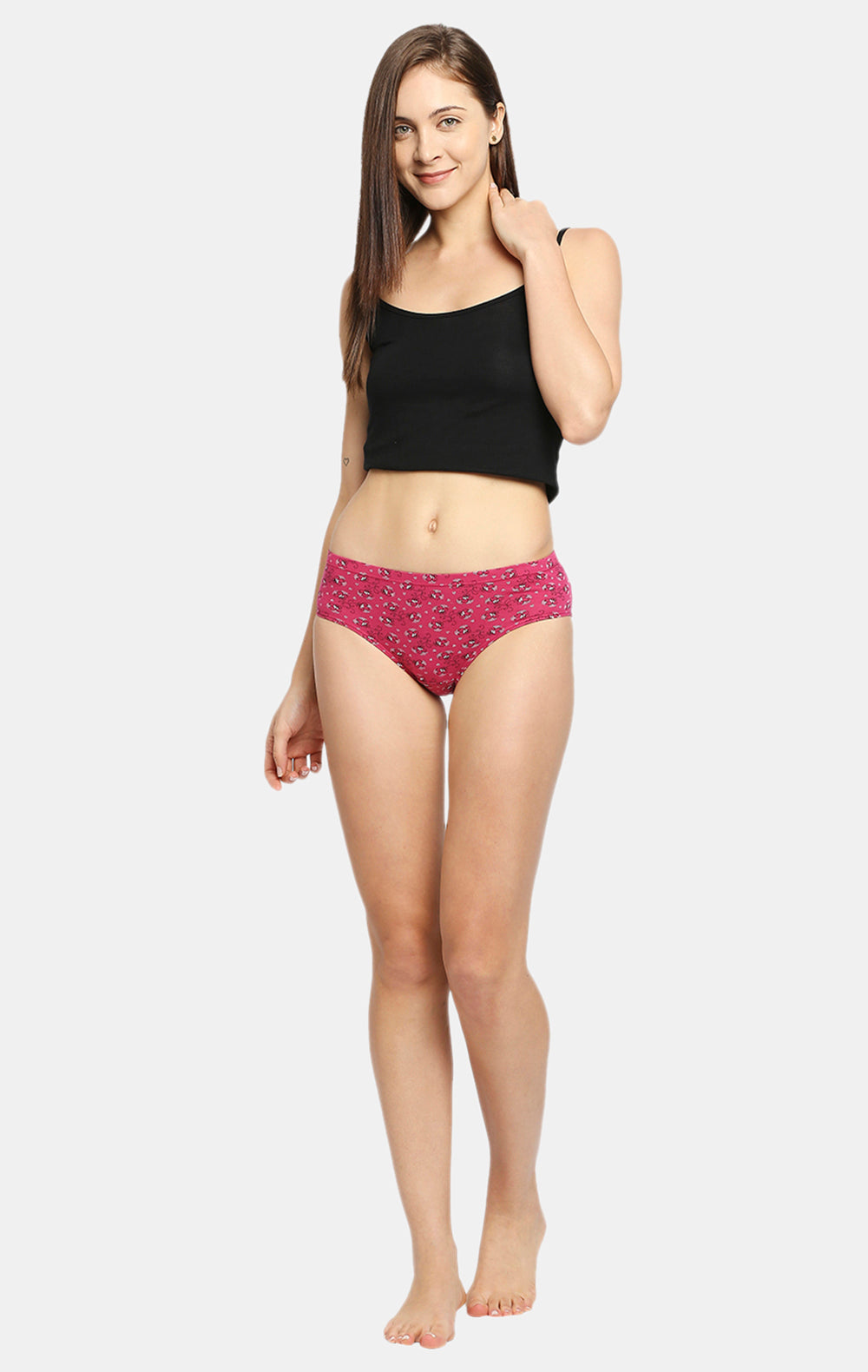 Red Rose Cotton Hipster for Women | Stretch Soft Waistband | Full Hip Coverage |Assorted Color Pack of 3