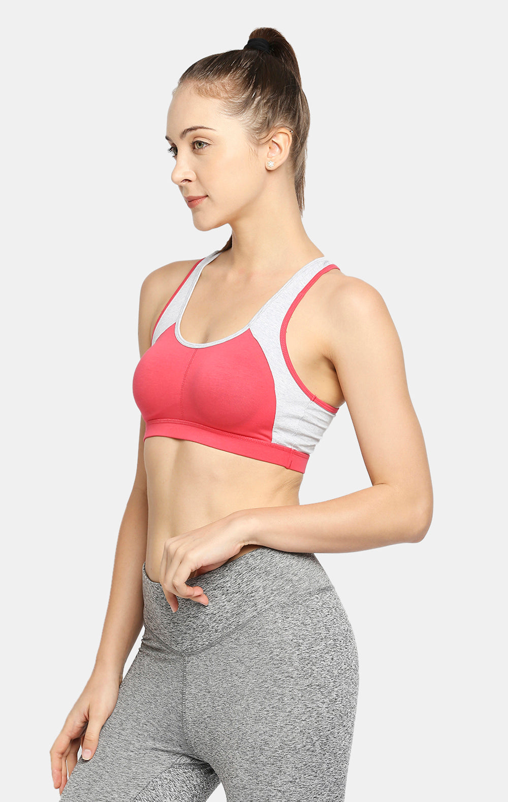 RIO RED ROSE RACER BACK MEDIUM IMPACT COTTON BRA WIREFREE & HIGH COVERAGE