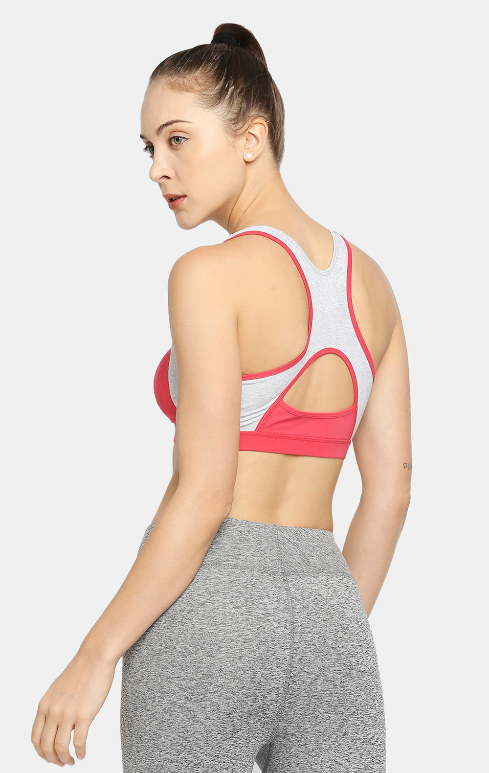 RED ROSE RACER BACK MEDIUM IMPACT COTTON BRA WIREFREE & HIGH COVERAGE