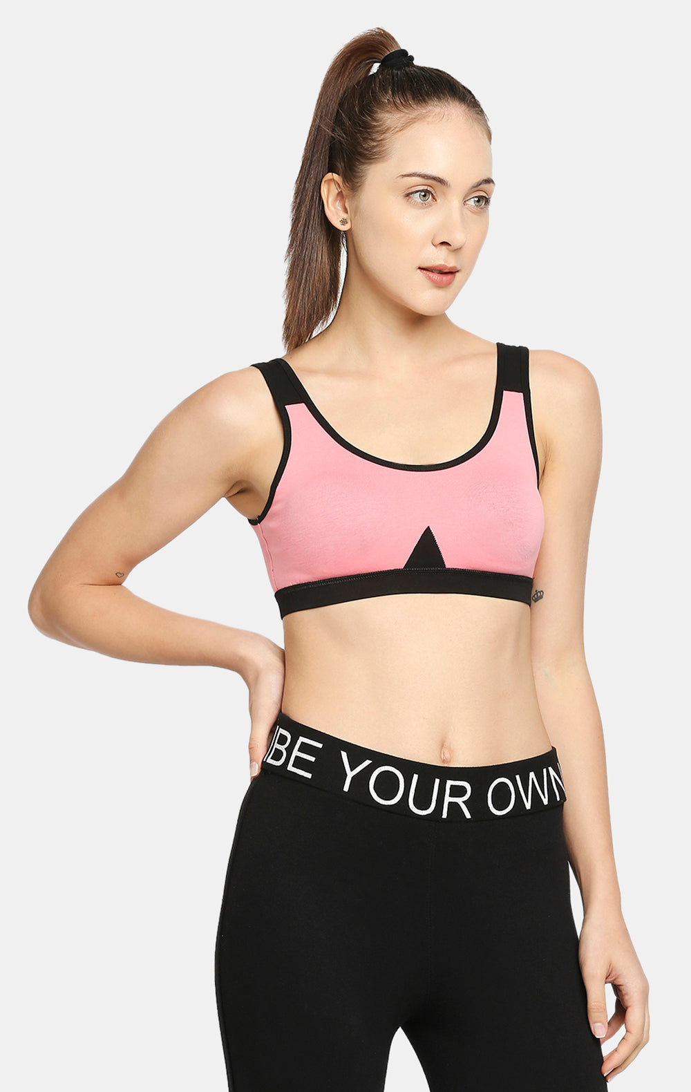 RIO RED ROSE RACER BACK MEDIUM IMPACT COTTON BRA WIREFREE & HIGH COVERAGE