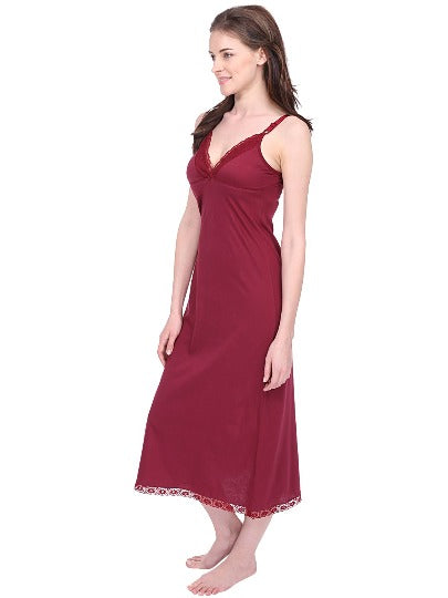 Red Rose Women's Sleeveless Hosiery Cotton Bra Type Full Length Camisole, Long Inner wear Petticoat-Nighty Slip-Kurtis Slip-Suit Slip