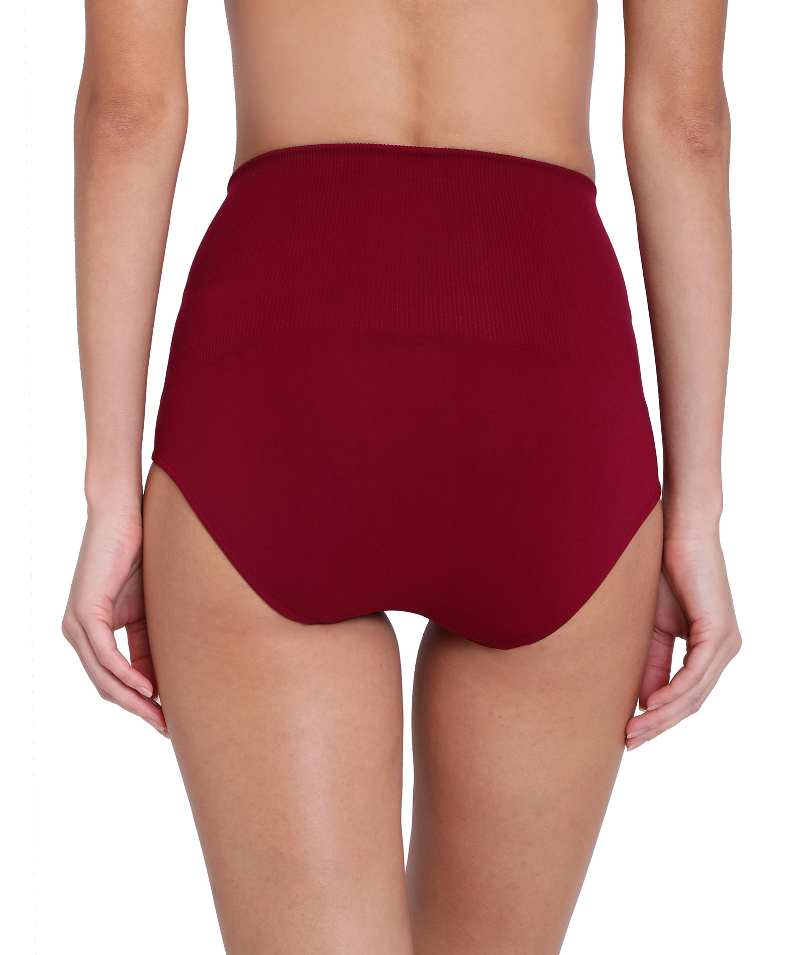Red Rose Rib Slim Trim Women's Body Shaper Tummy Control Slimming Seamless Shapewear Hipster Panties