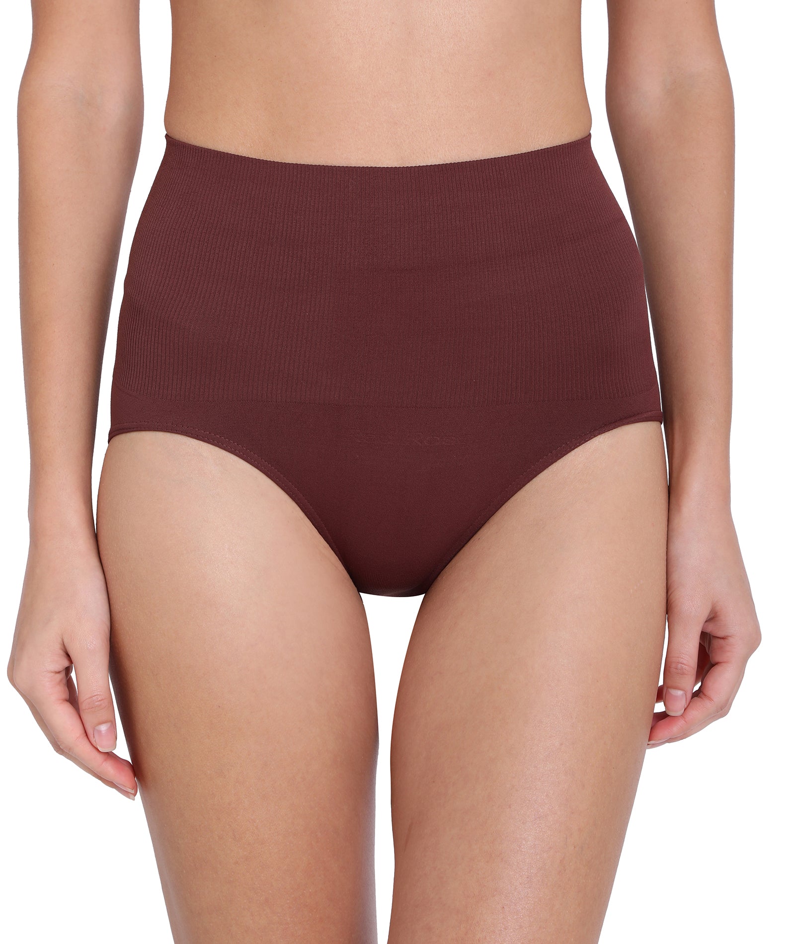 Red Rose Rib Slim Trim Women's Body Shaper Tummy Control Slimming Seamless Shapewear Hipster Panties