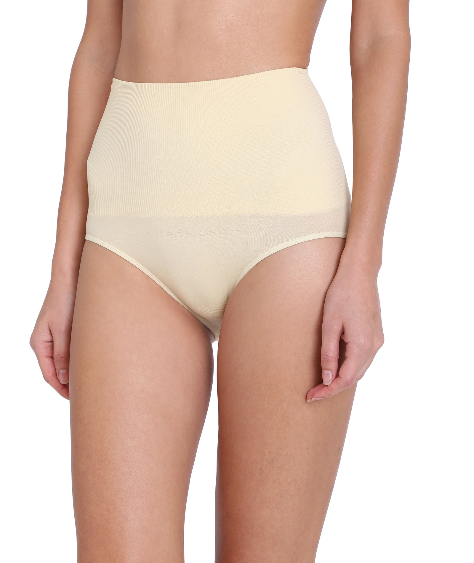 Red Rose Rib Slim Trim Women's Body Shaper Tummy Control Slimming Seamless Shapewear Hipster Panties