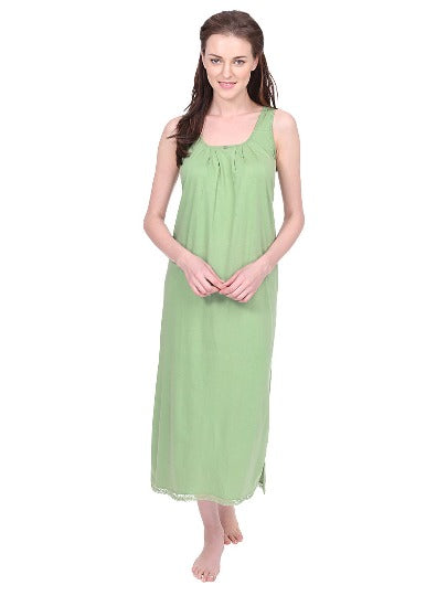 RED ROSE SOLID COTTON FULL LENGTH CAMISOLE FOR WOMEN | NIGHTY