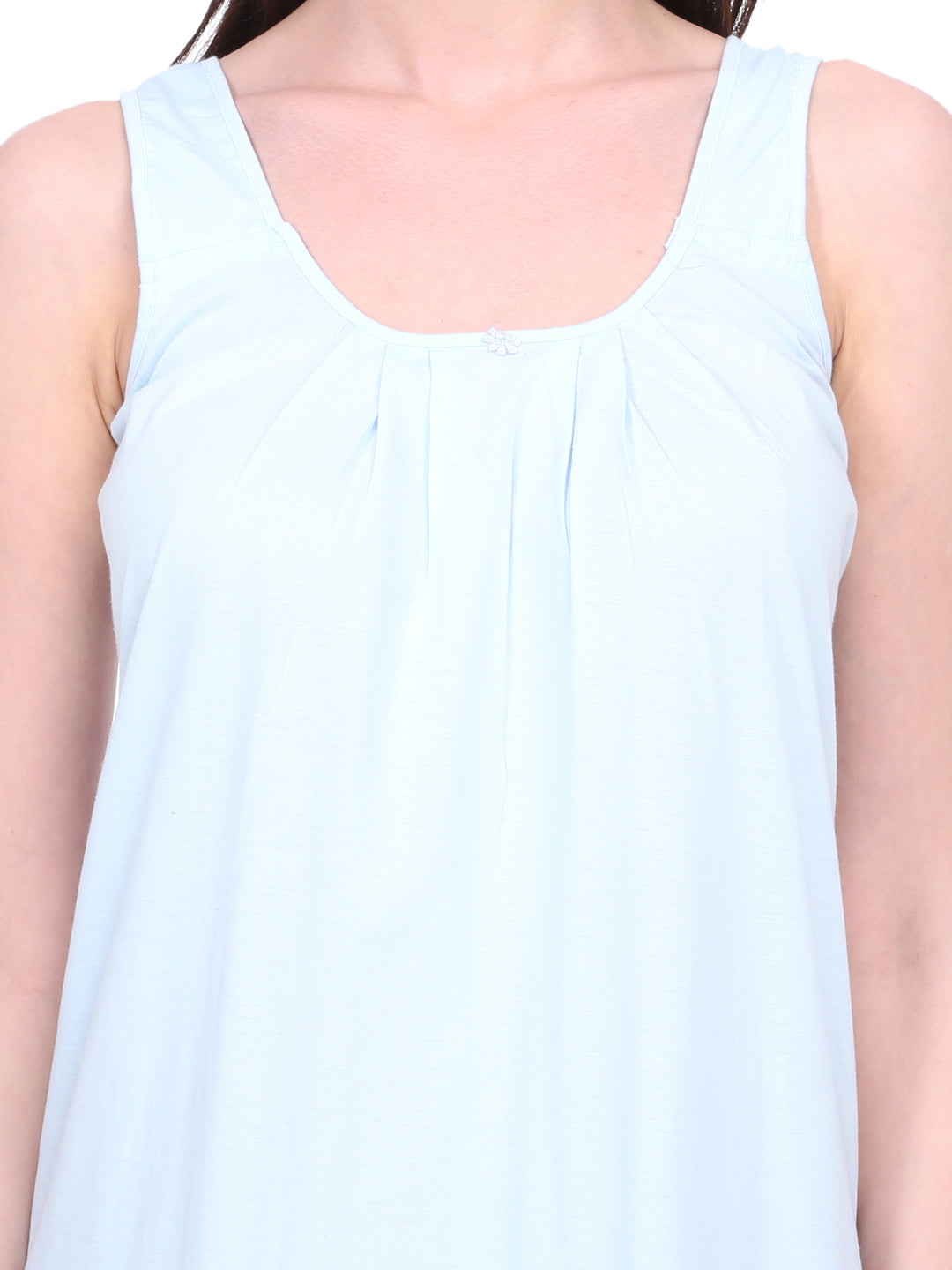 Red Rose Solid Cotton Full Length Camisole for Women | Nighty