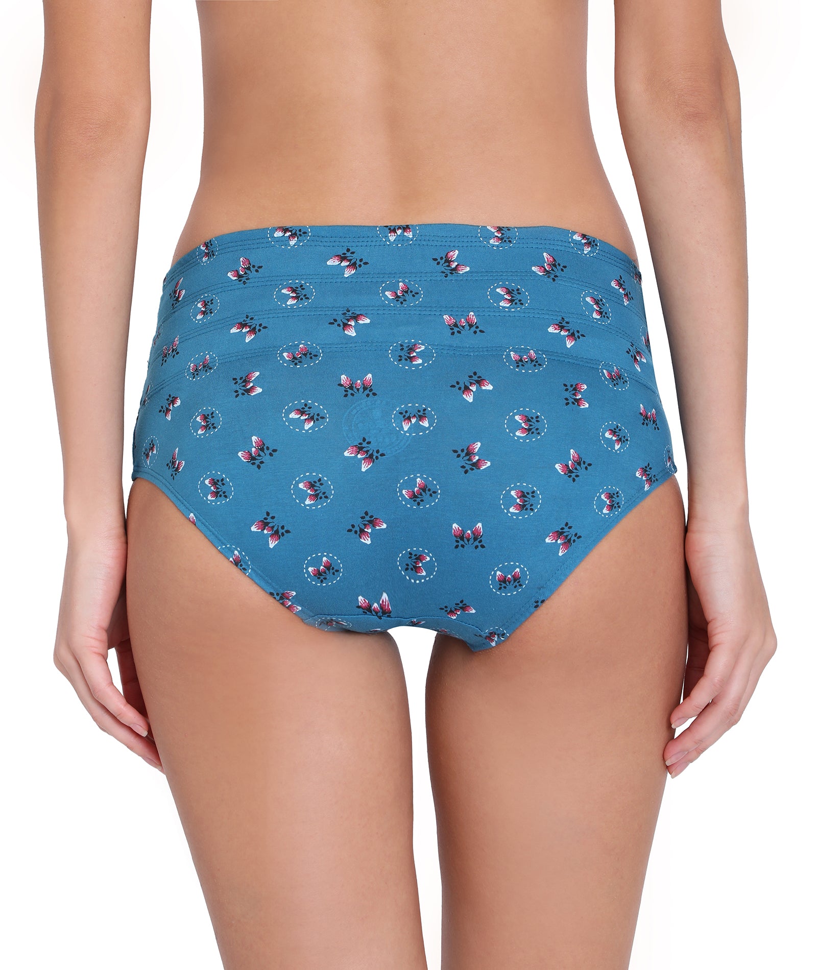 Red Rose Slimmer Printed High Rise Full Coverage Tummy Hipster Panty (Single Pack)