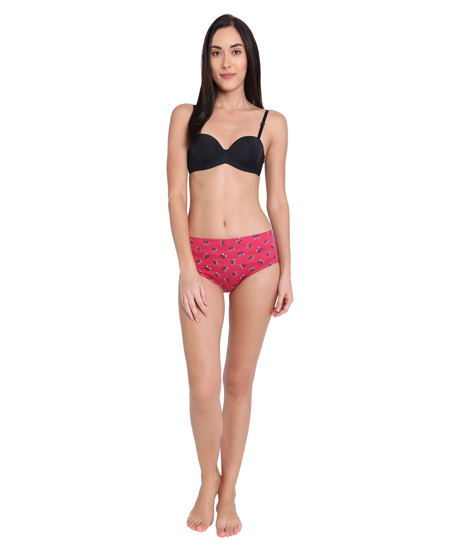 Red Rose Slimmer Printed High Rise Full Coverage Tummy Hipster Panty (Single Pack)