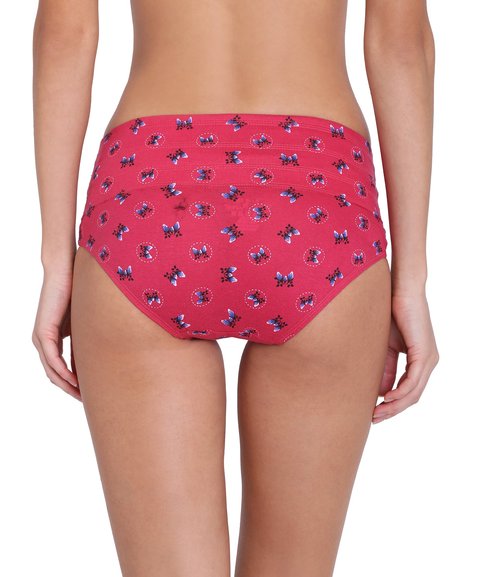 Red Rose Slimmer Printed High Rise Full Coverage Tummy Hipster Panty (Single Pack)