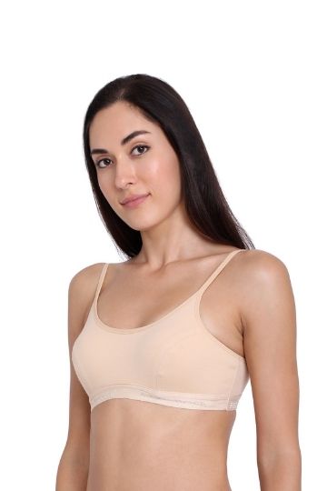 Red Rose Women's Wirefree Non Padded Super Combed Cotton Elastane Stretch Full Coverage Slip Bra