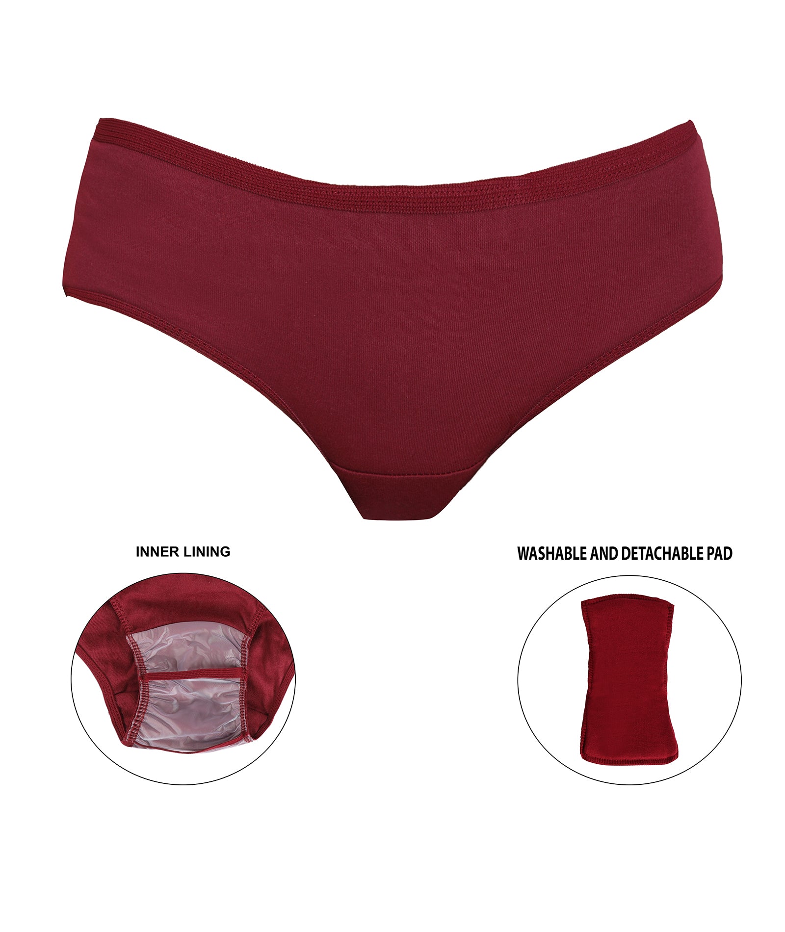 Red Rose Super M.C. Medium Rise Full Coverage Hipster Period Panty
