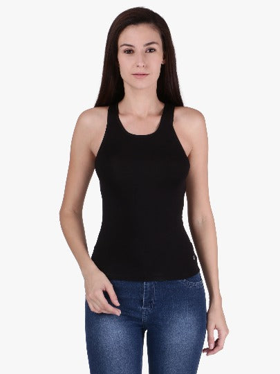 Red Rose Women's Cotton U Neck Plain Spaghetti Strap Tank Top A Super Combed Cotton Fabric Slim Fit Camisole for Ladies