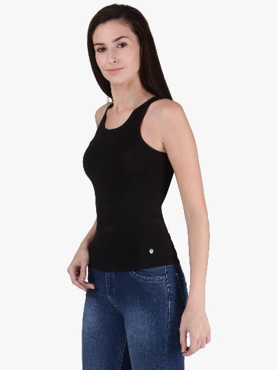 Red Rose Women's Cotton U Neck Plain Spaghetti Strap Tank Top A Super Combed Cotton Fabric Slim Fit Camisole for Ladies