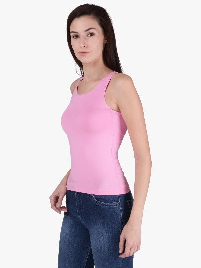 Red Rose Women's Cotton U Neck Plain Spaghetti Strap Tank Top A Super Combed Cotton Fabric Slim Fit Camisole for Ladies