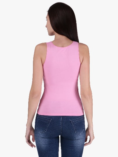 RED ROSE WOMEN'S COTTON U NECK PLAIN SPAGHETTI STRAP TANK TOP A SUPER COMBED COTTON FABRIC SLIM FIT CAMISOLE FOR LADIES