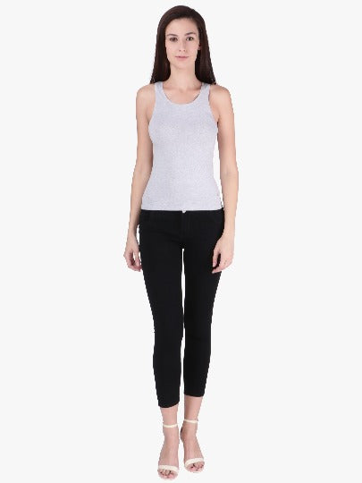 Red Rose Women's Cotton U Neck Plain Spaghetti Strap Tank Top A Super Combed Cotton Fabric Slim Fit Camisole for Ladies