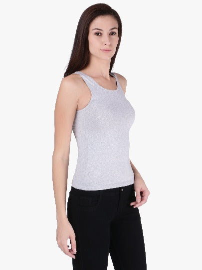 Red Rose Women's Cotton U Neck Plain Spaghetti Strap Tank Top A Super Combed Cotton Fabric Slim Fit Camisole for Ladies