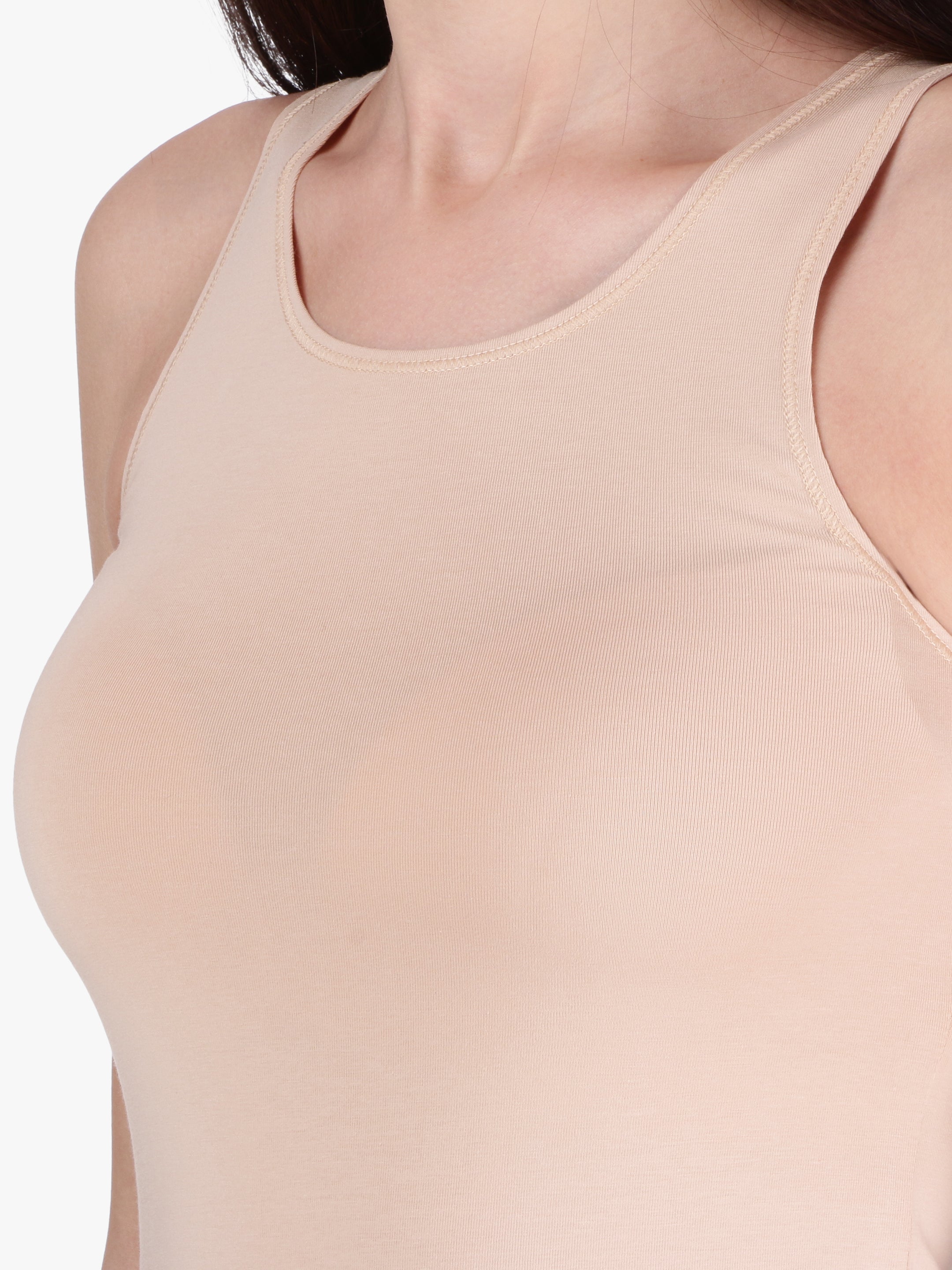 Red Rose Women's Cotton U Neck Plain Spaghetti Strap Tank Top A Super Combed Cotton Fabric Slim Fit Camisole for Ladies