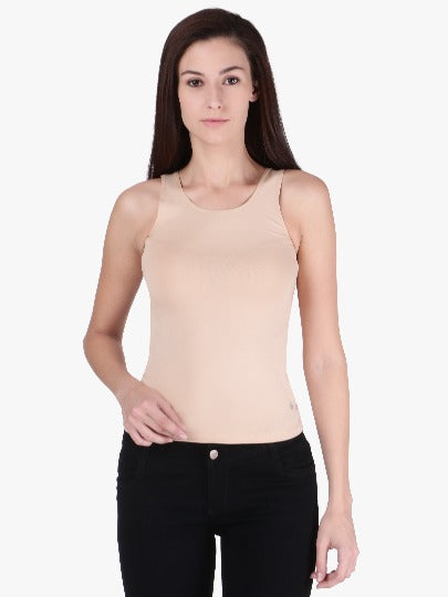 Red Rose Women's Cotton U Neck Plain Spaghetti Strap Tank Top A Super Combed Cotton Fabric Slim Fit Camisole for Ladies