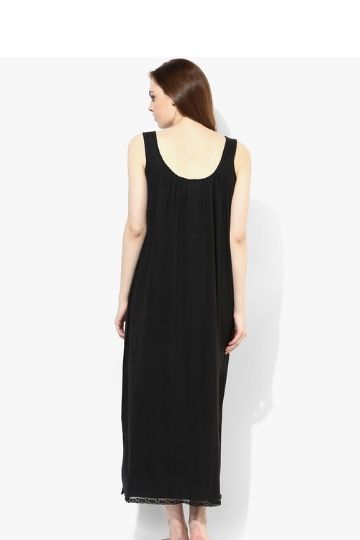 SANDHYA Red Rose Women’s Solid Cotton Full-Length Camisole | Soft & Comfortable Nighty for Daily Wear