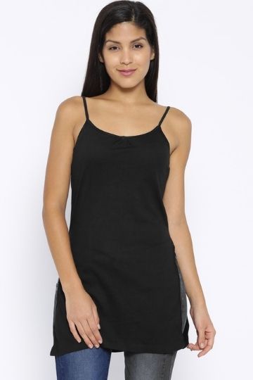 KAMYA Red Rose Women's Cotton Sleeveless Long Slip for Kurtis – Comfortable Innerwear Camisole