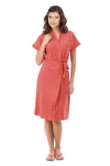 Red Rose Plain Bathrobe