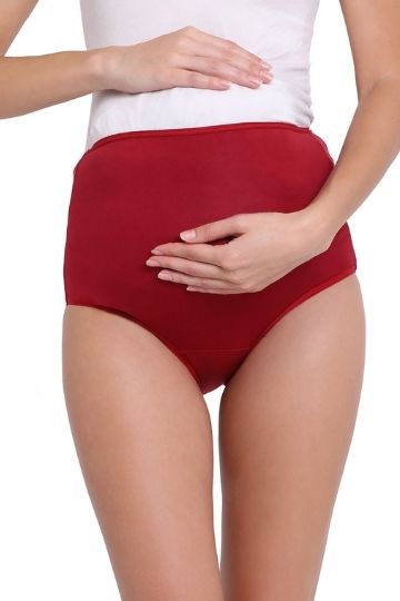 Red Rose Women’s Maternity Panty Underwear| Adjustable Full Coverage High Waist Cotton Pregnancy Panties | Free Comfortable Brief for Ladies