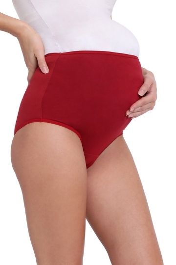 Red Rose Women’s Maternity Panty Underwear| Adjustable Full Coverage High Waist Cotton Pregnancy Panties | Free Comfortable Brief for Ladies