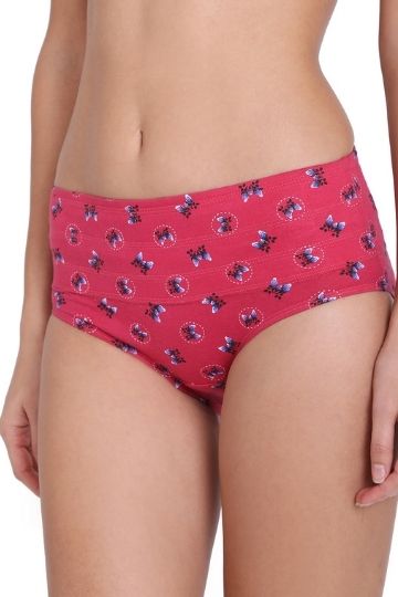 Red Rose Slimmer Printed High Rise Full Coverage Tummy Hipster Panty (Single Pack)