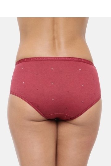 Red Rose Alice Women's High Coverage Super Combed Cotton Mid Waist Hipster with Ultrasoft Exposed Waistband (Pack of 3_Colors)
