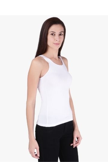 Red Rose Women's Cotton U Neck Plain Spaghetti Strap Tank Top A Super Combed Cotton Fabric Slim Fit Camisole for Ladies