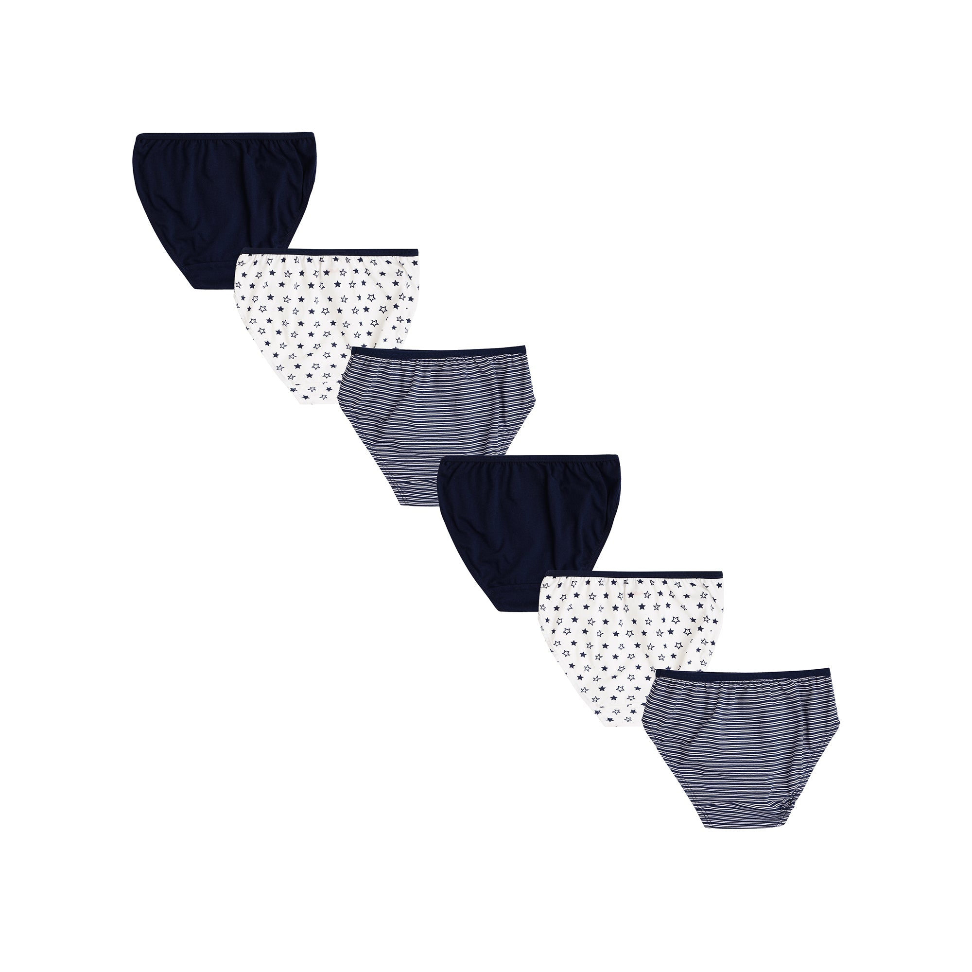 Redrose Girls' Barbie Print & Stripes Cotton Panties – Pack of 6 | Soft & Stylish Briefs for Daily Wear | BABY-61