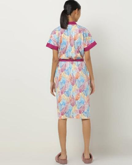 Red Rose Printed Bathrobe