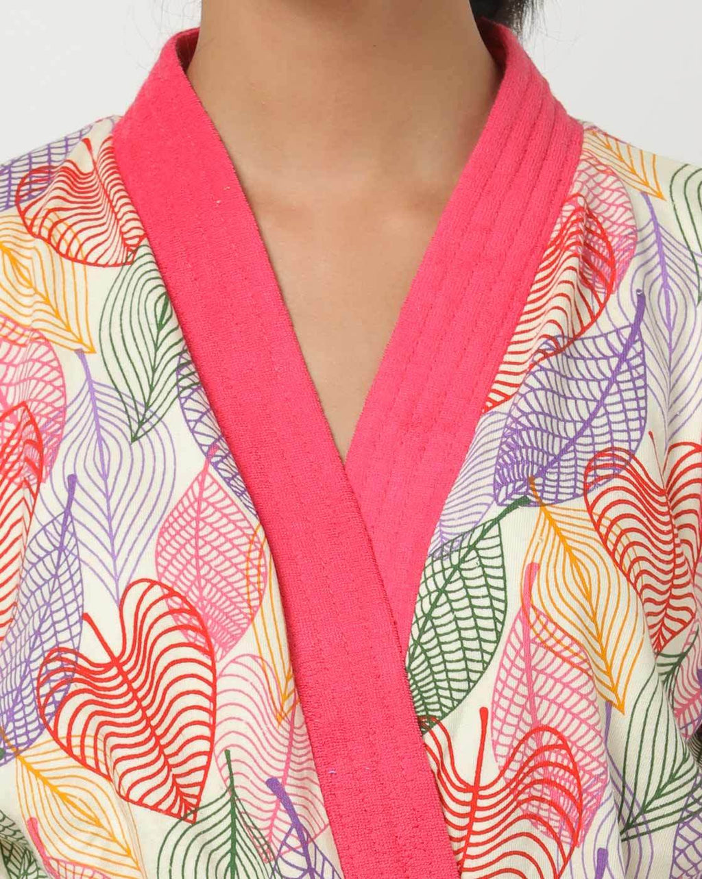 Red Rose Printed Bathrobe