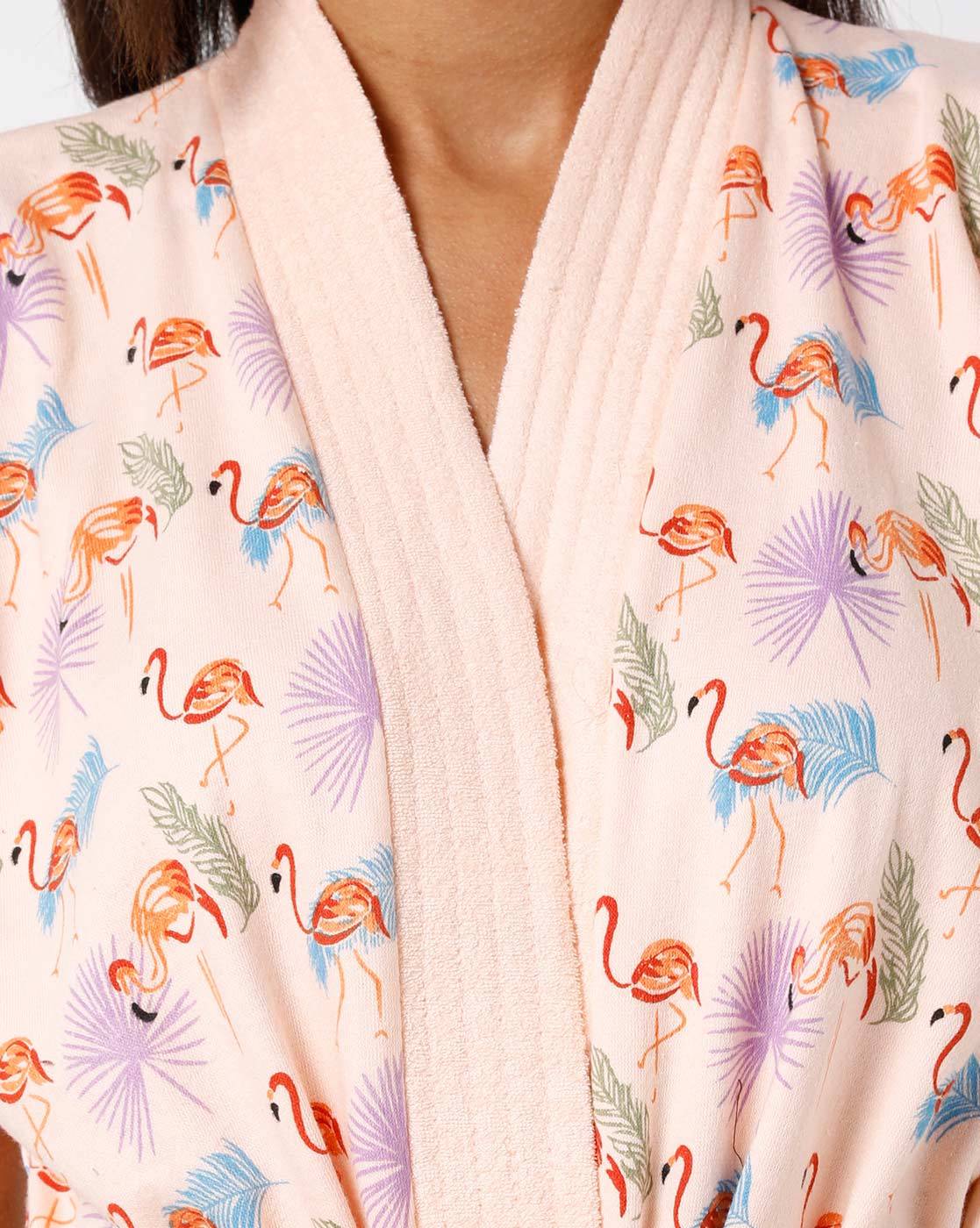 RedRose Printed Bathrobe