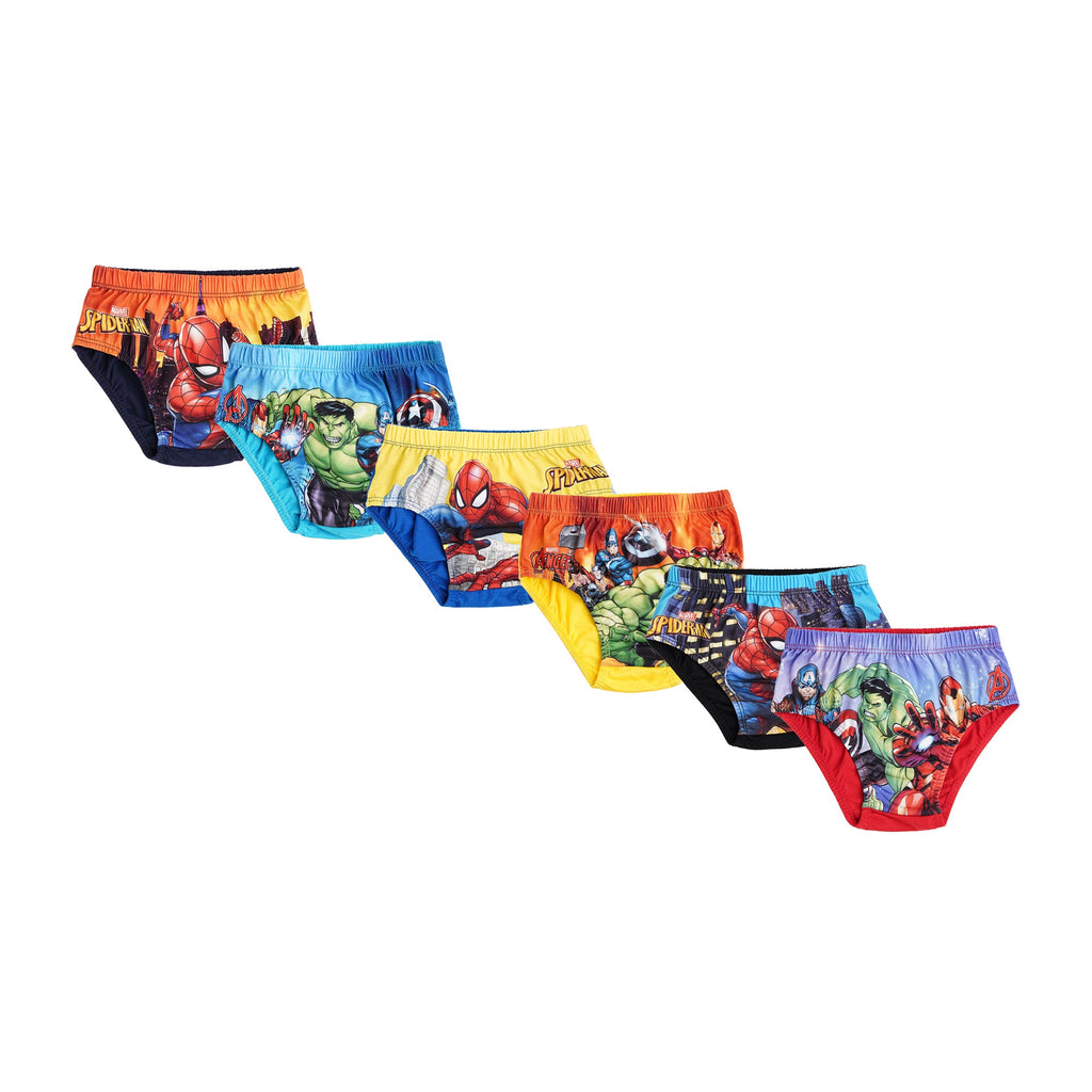 RedRose Boys Avengers & Spider-Man Briefs – Full-Print Cotton Innerwear (Pack of 6) | JR-525