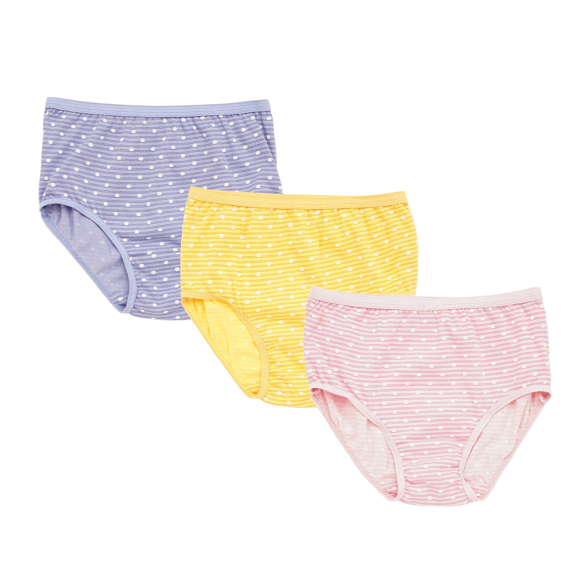 Redrose Girls' Striped Cotton Panties – Pack of 6 | Soft & Breathable Daily Innerwear | BABY-18