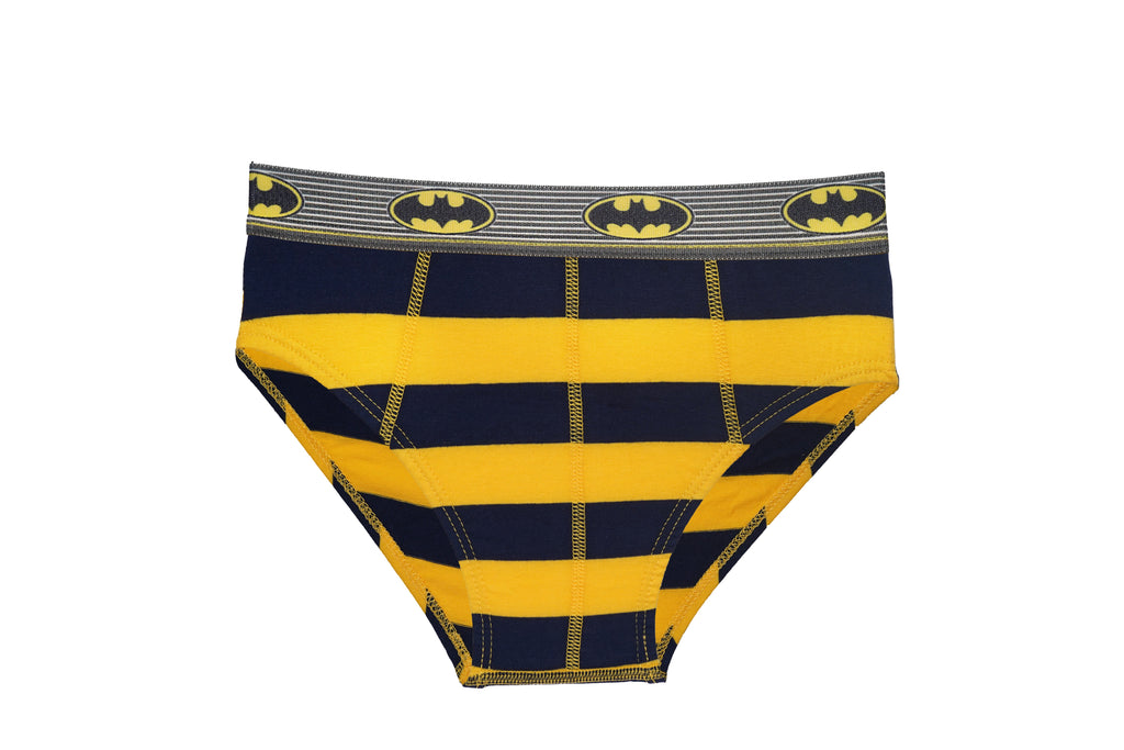 Boys' Batman Striped Briefs (Pack of 6) – Cotton Lycra with Logo Waistband | JR-81