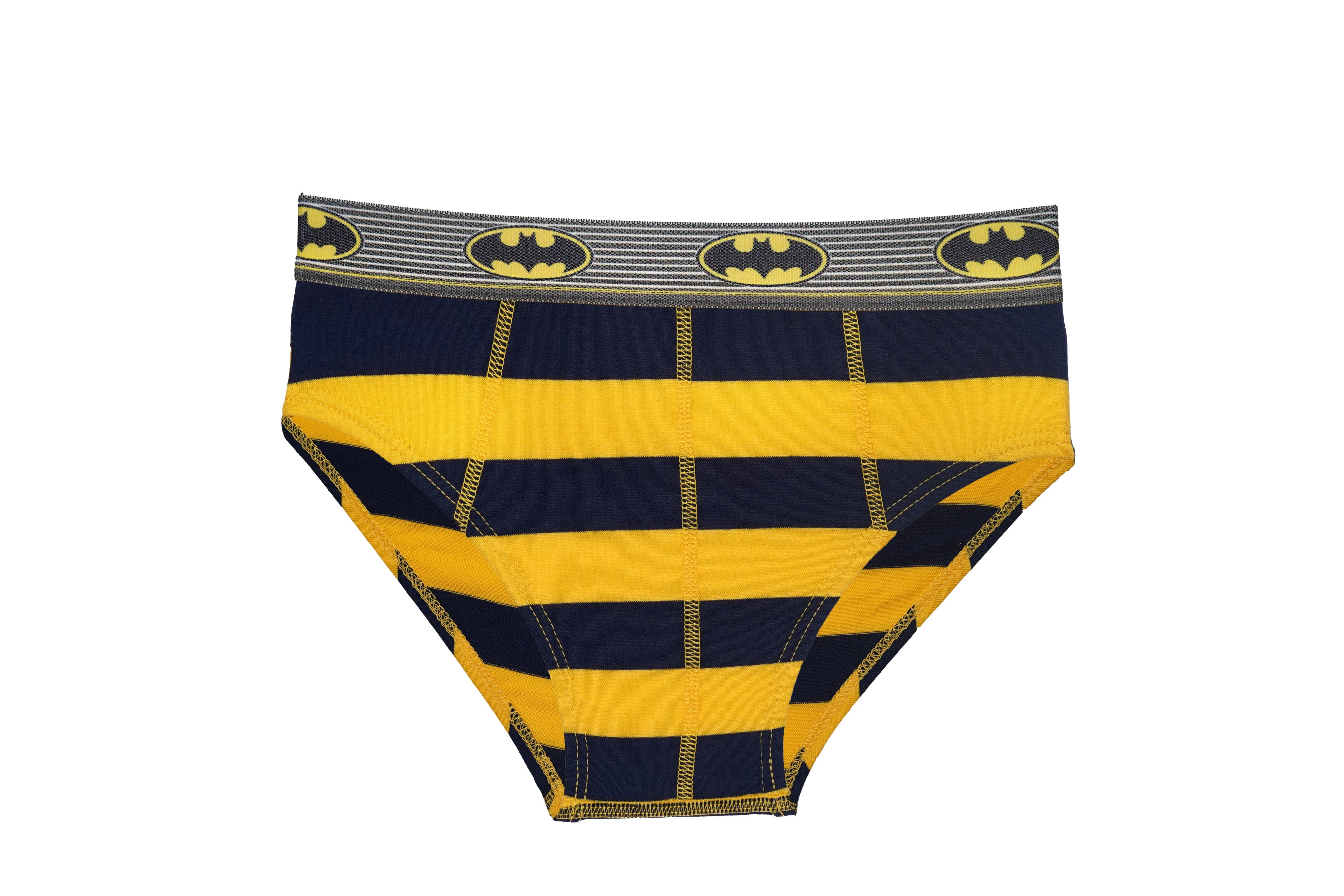 Boys' Batman Striped Briefs (Pack of 6) – Cotton Lycra with Logo Waistband | JR-81