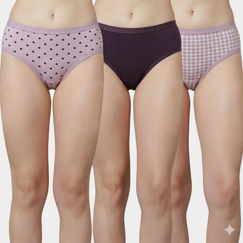 HL-15  Mid Rise Bikini Panties – Pack of 3