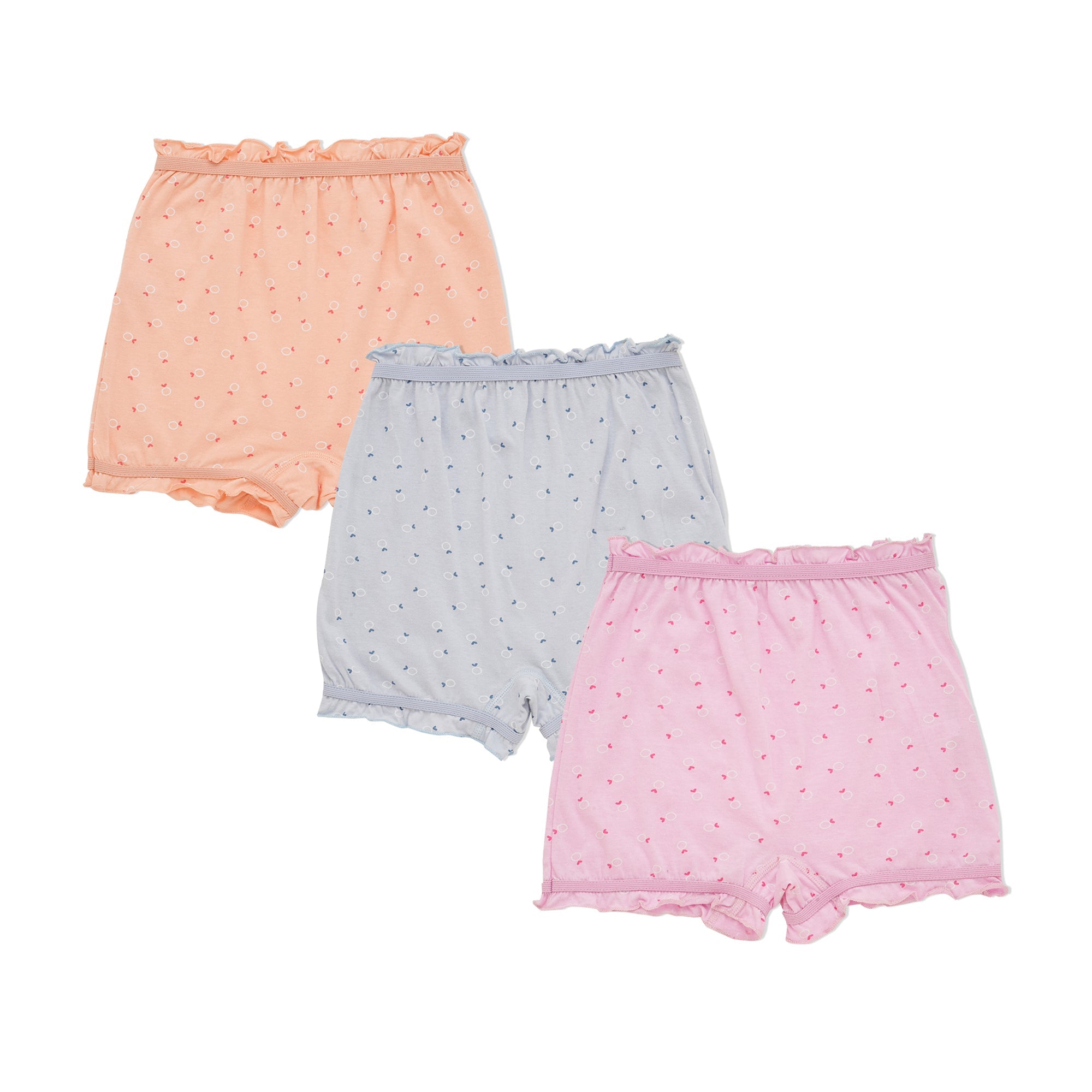 Redrose Girls' Soft Cotton Printed Bloomers – Pack of 6 | Frill Hem Design 🌼👧 | BLM-233